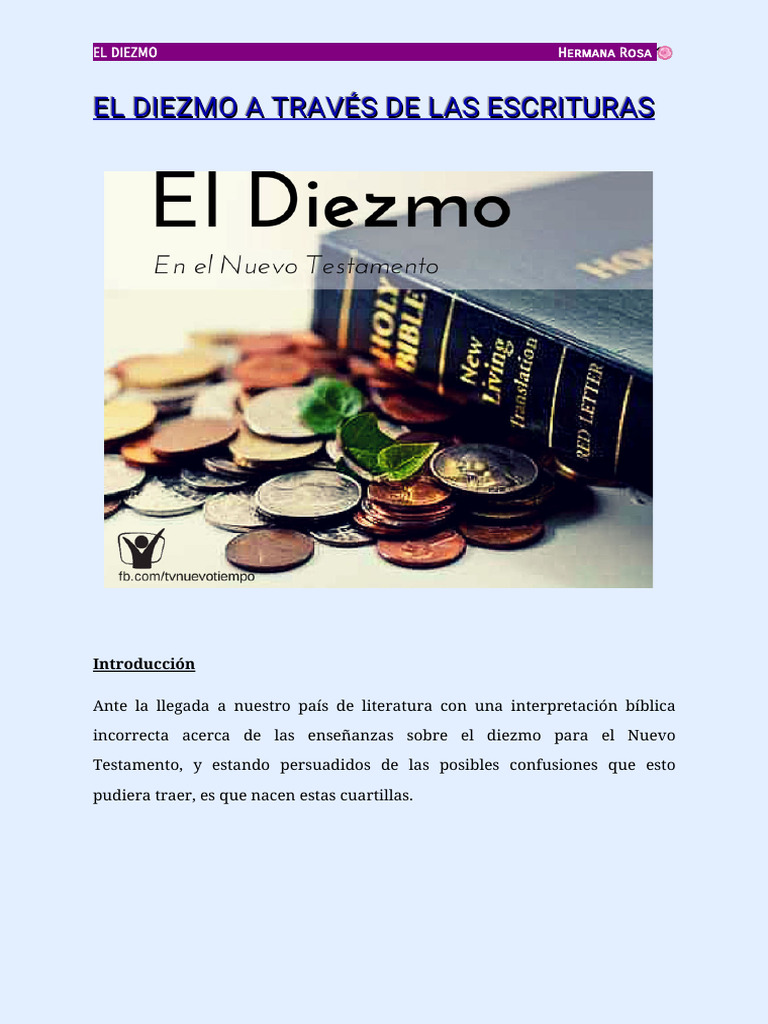 El Diezmo en el Nuevo Testamento | PDF | Diezmo | Biblia