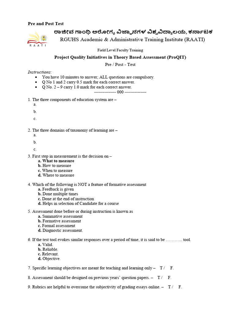 Test and Evaluation Forms | PDF | Educational Assessment | Learning