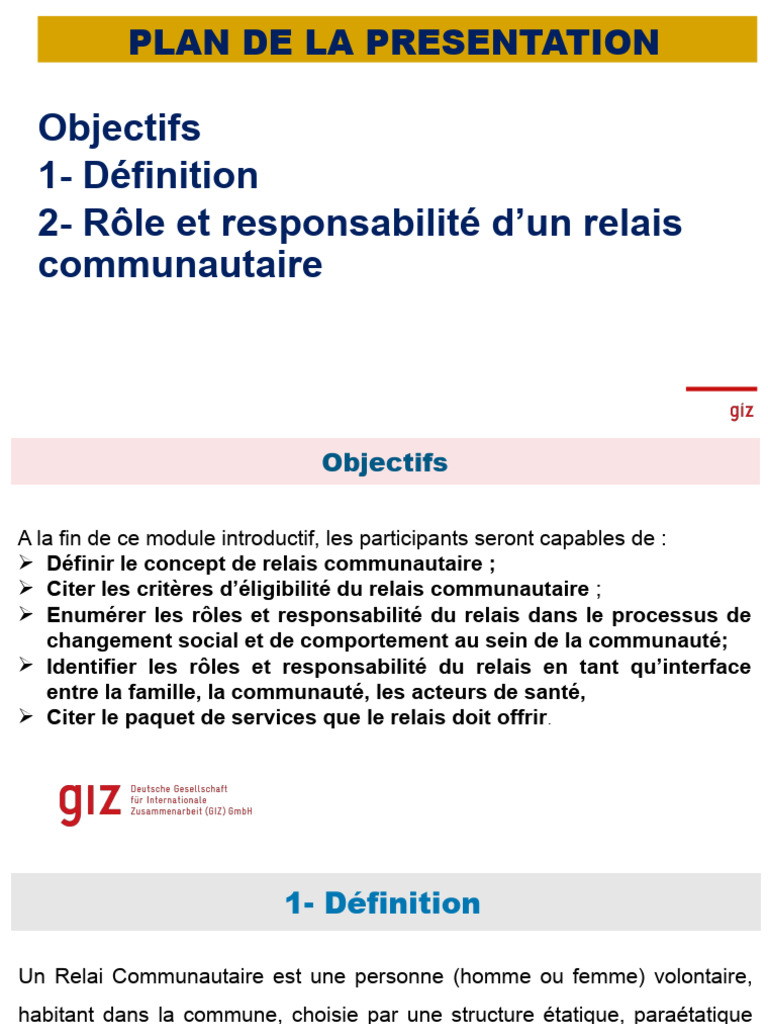 Rôle et définition du relais communautaire | PDF | Sciences sociales