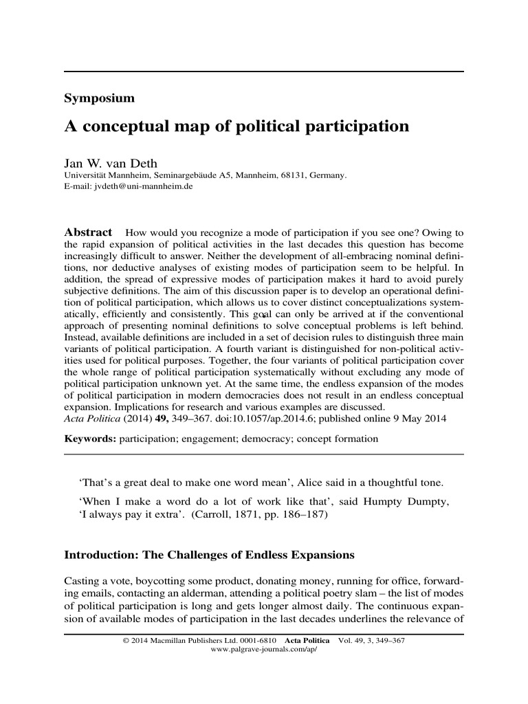 A Conceptual Map of Political Participation | PDF | Democracy ...