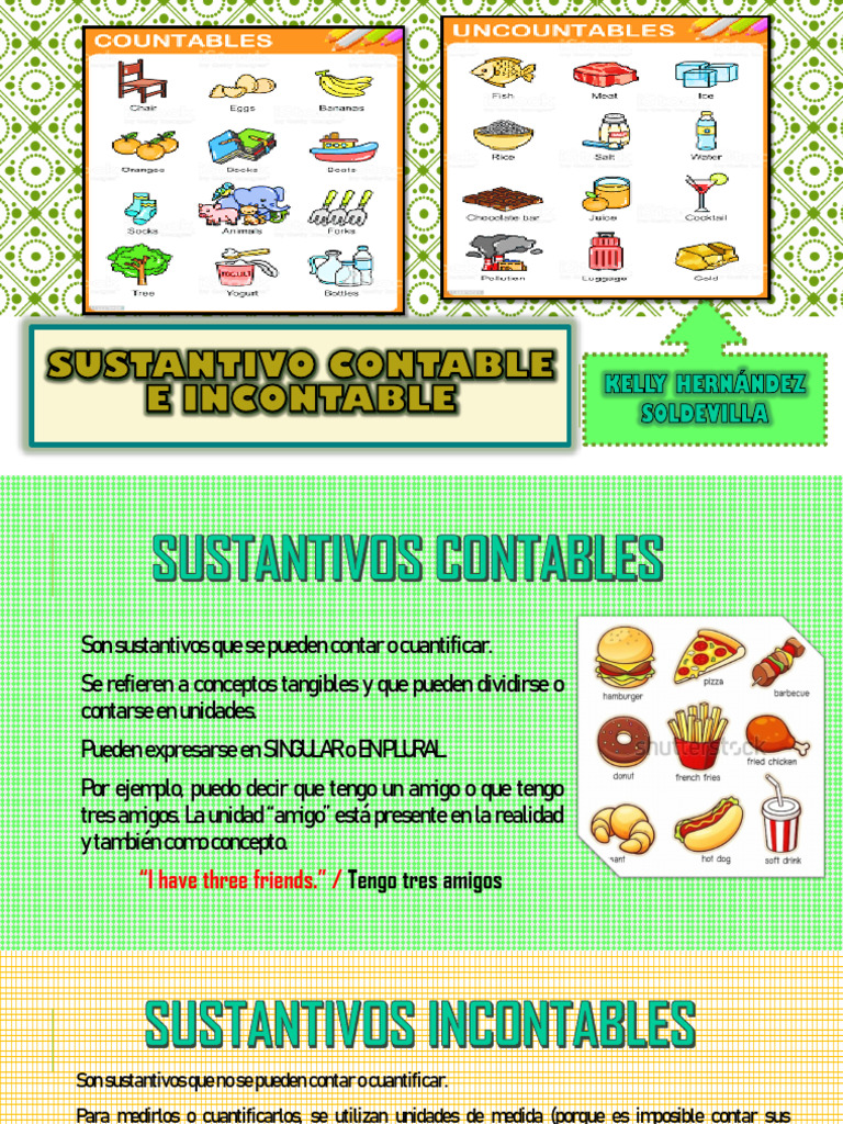 Hojas De Trabajo De Sustantivos Incontables El Sustantivo Para Segundo