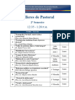 Tabla de Talleres de Pastoral