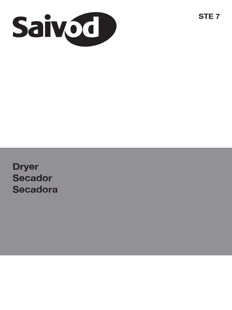 Saivod STE 7 Dryer | PDF | Clothes Dryer | Ac Power Plugs And Sockets