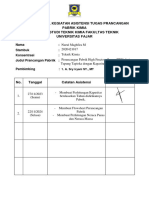 KARTU KONTROL Perancangan Pabrik Kimia (Nurul Maghfira)