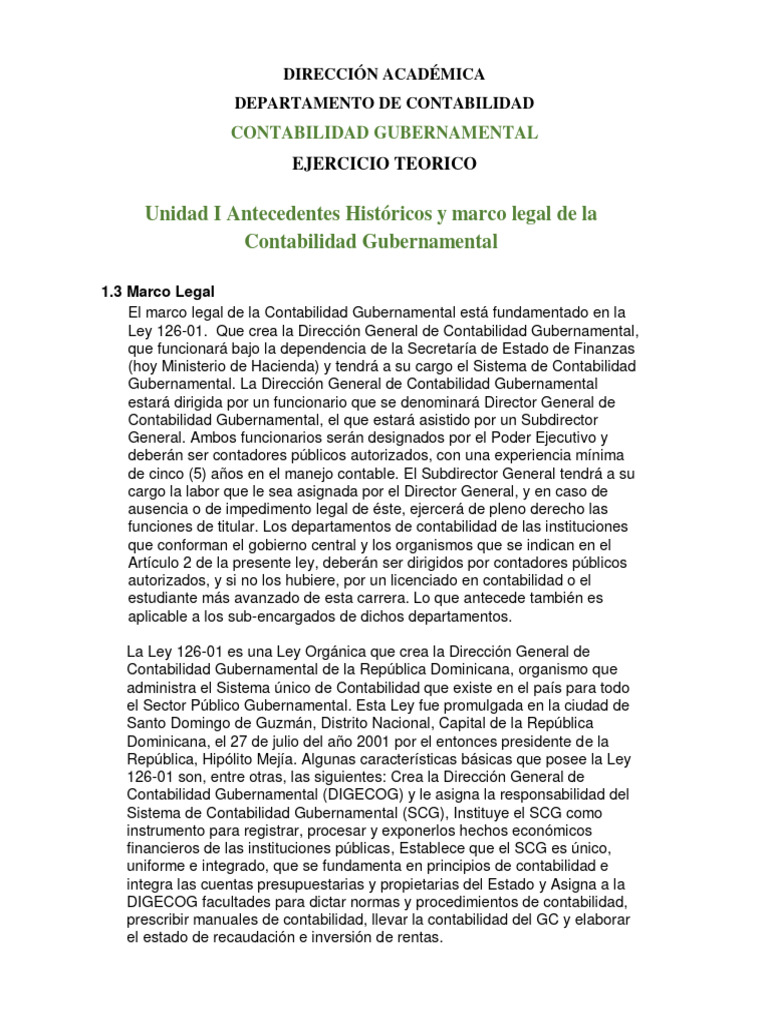 Marco Legal de la Contabilidad Gubernamental | PDF | Contabilidad ...