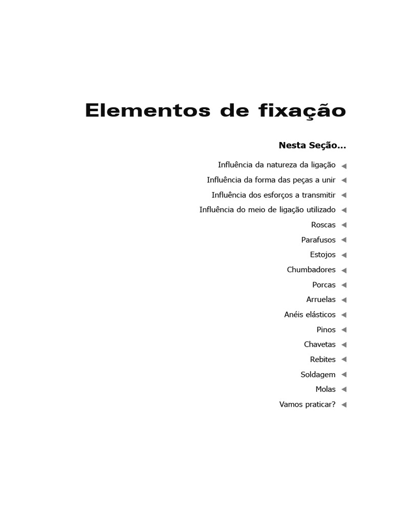 Tipos de Elementos de Fixação | PDF