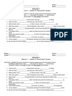 Activity Sheet Past Perfect Tense