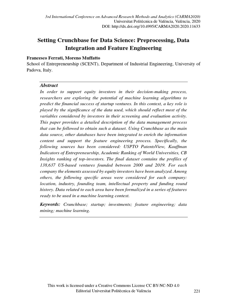Setting Crunchbase For Data Science Prep | PDF | Entrepreneurship ...