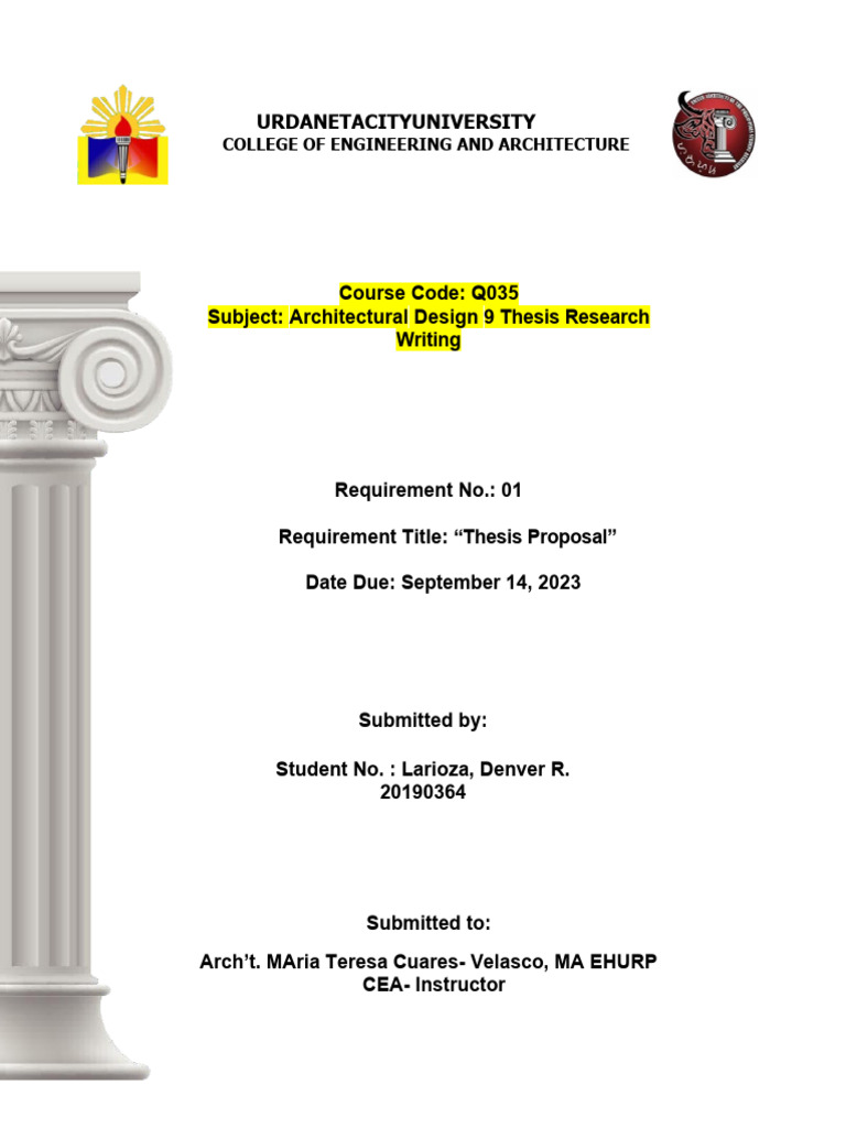 Thesis Title Proposal Final | PDF | Sustainability | Transport