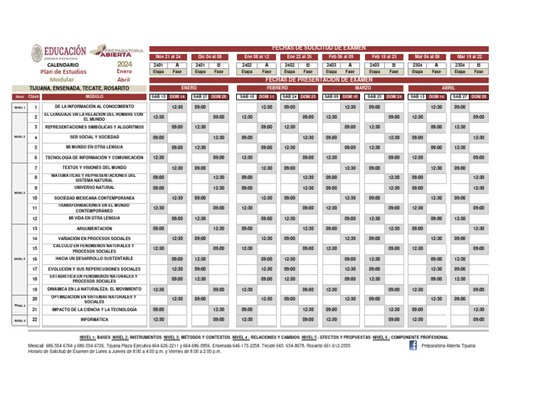 Calendario Ene Abr 2024 Nuples Descargar gratis PDF Science