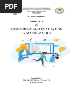 Module 4 ASSESSMENT AND EVALUATION