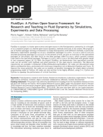 Fluiddyn: A Python Open-Source Framework For Research and Teaching in Fluid Dynamics by Simulations, Experiments and Data Processing