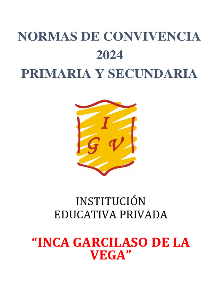 Normas de Convivencia Escolar 2024 | PDF | Salón de clases | Sicología