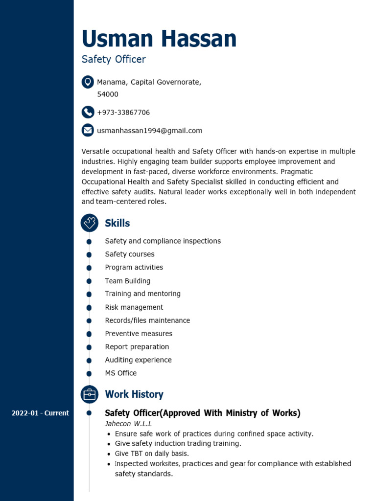 CV Jan-24 - Merged | PDF | Occupational Safety And Health | Safety