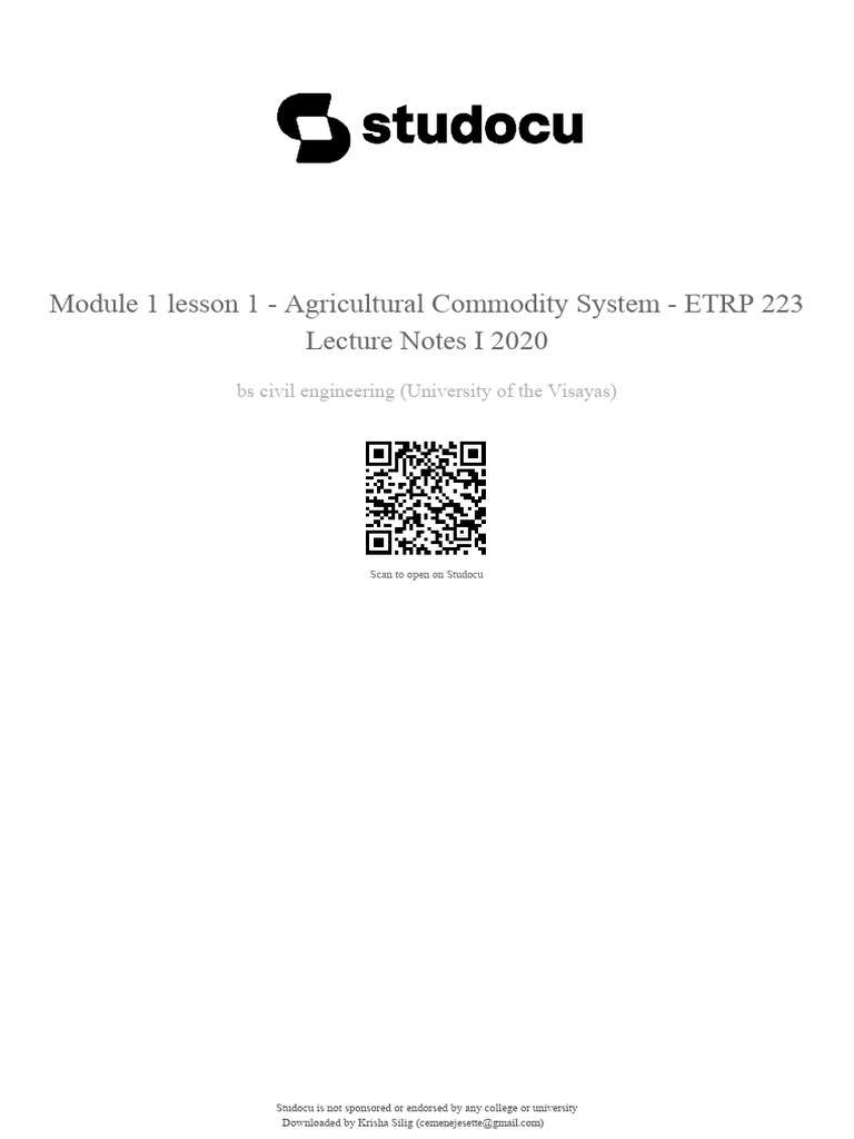 Introduction to Agricultural Commodity System | PDF | Value Chain | System