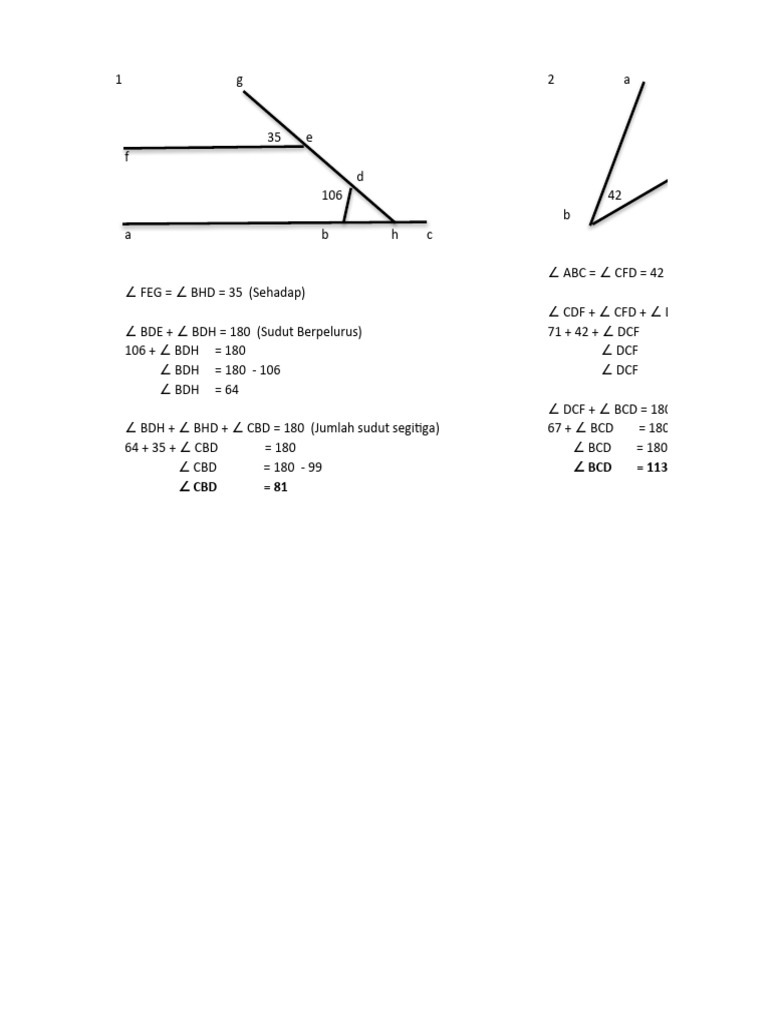 Geometry Angle Calculations | PDF