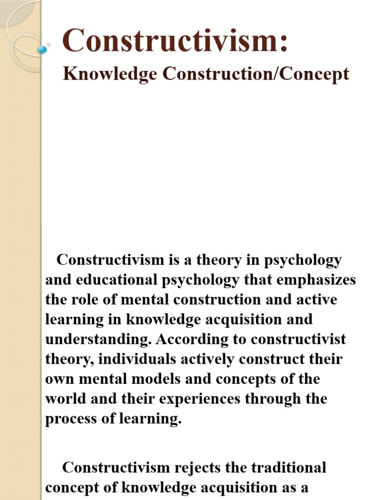 Ed 105 Group 10 Pdf Constructivism Philosophy Of Education Learning