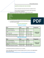 Fechas - Evaluación de Lectura de Mes de Marzo