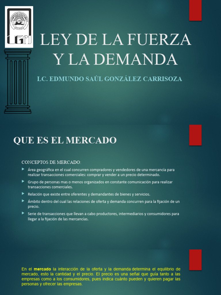 Ley de La Fuerza y La Demanda | PDF | Elasticidad (economía) | Oferta y ...