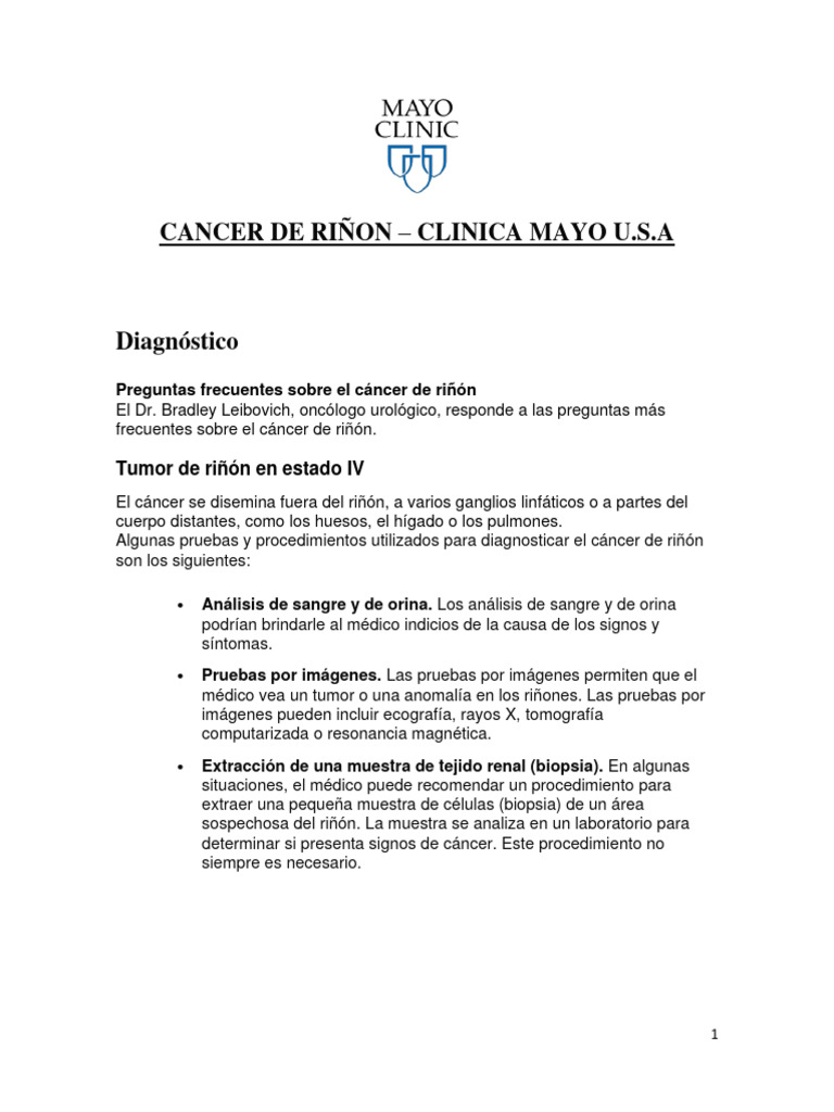Paper cancer de ri on clinica mayo pdf c ncer inmunoterapia