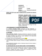 Demanda de Ejecucion de Acta de Acuerdo Tco Sanjinez Querecotillo