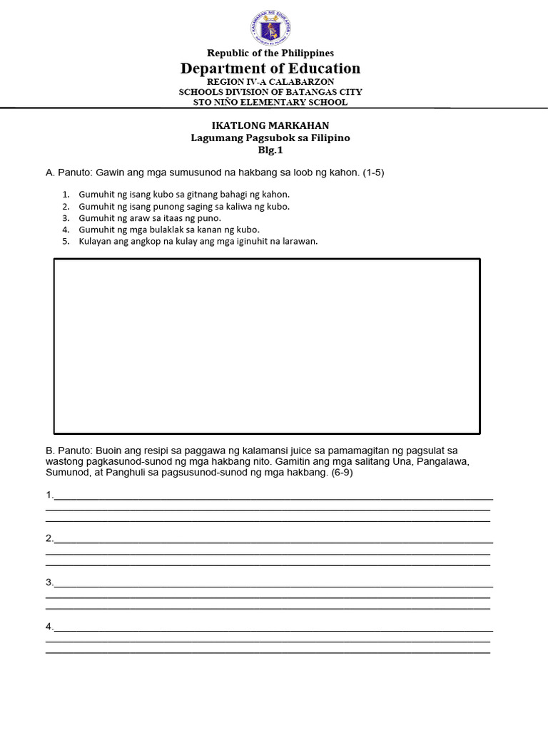 1st Summative Test In Fil Q3 Pdf