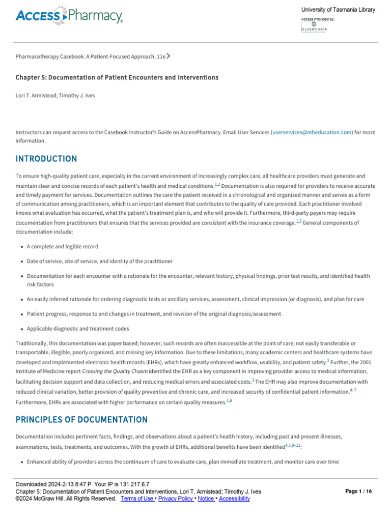 Pharmacotherapy Documentation Essentials | PDF | Electronic Health ...