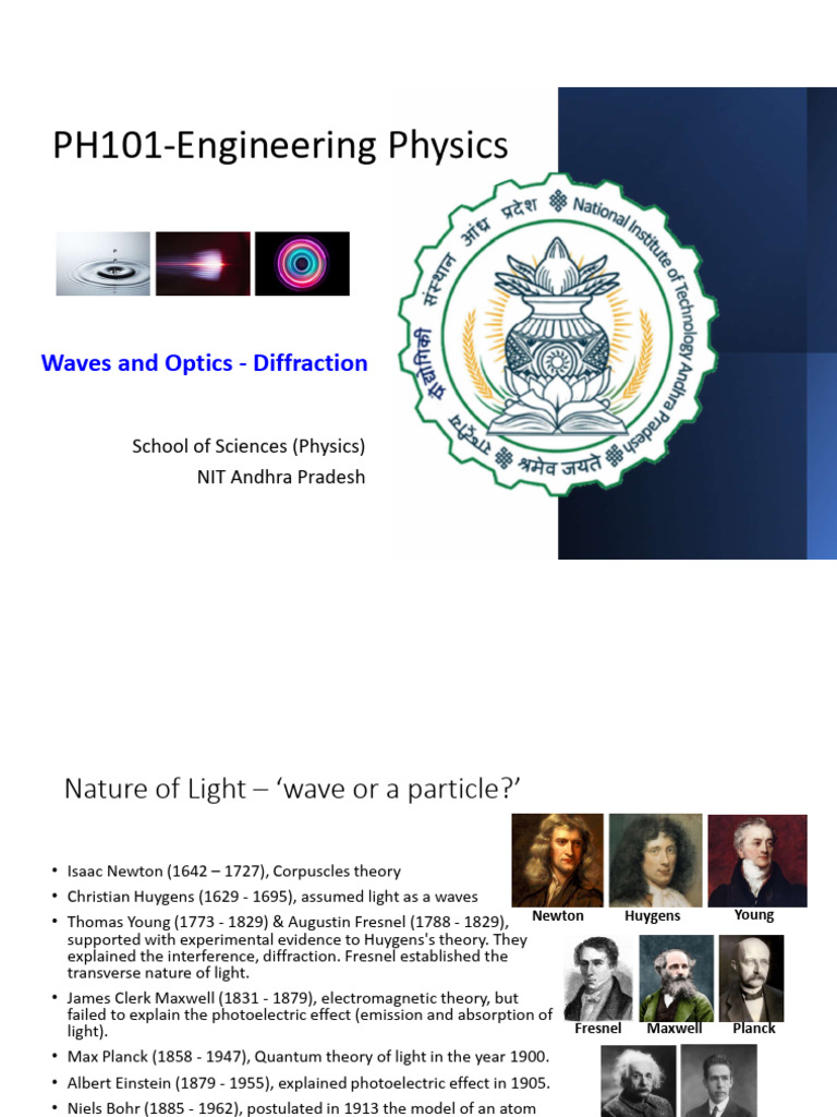 PH101 - Waves and Optics - Diffraction | PDF | Diffraction | Light