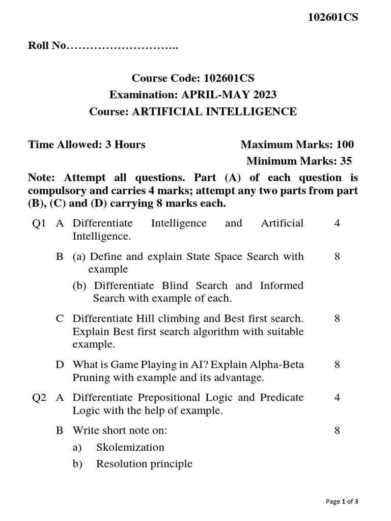 Page 1 of 3 | PDF | Artificial Intelligence | Intelligence (AI) & Semantics