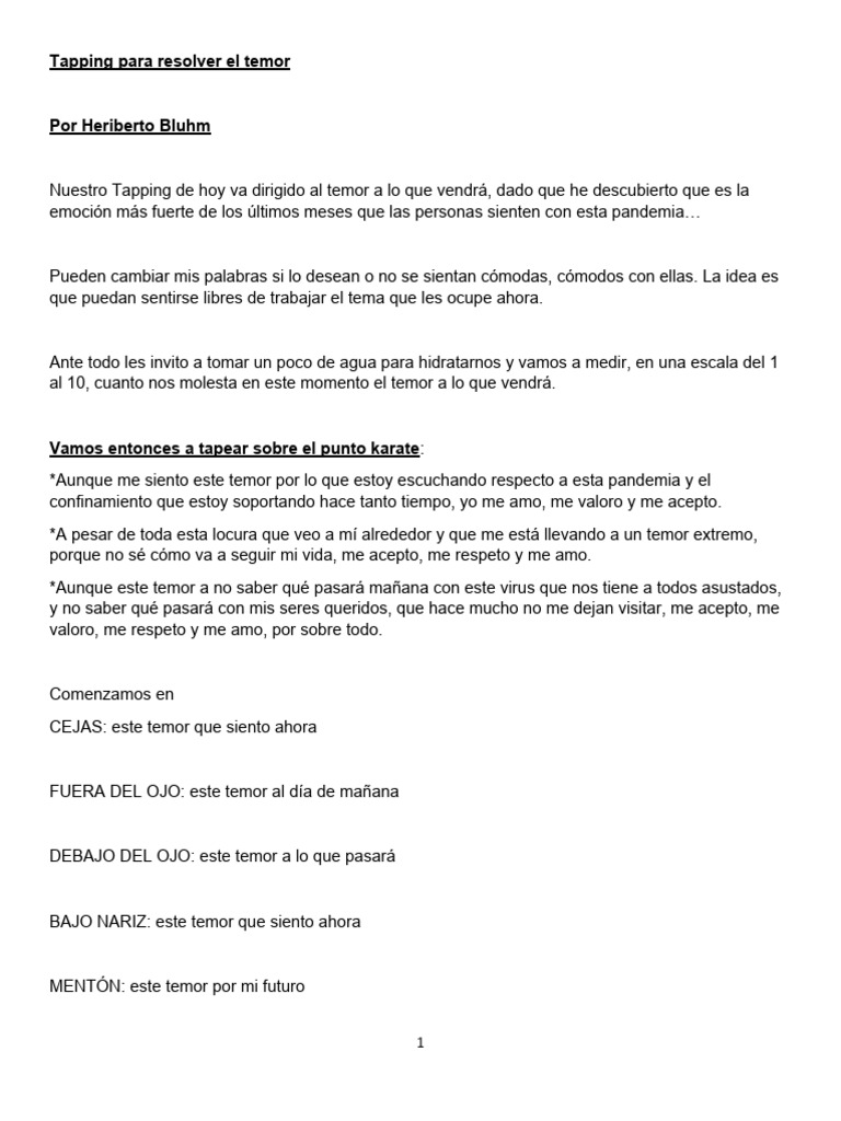 Tapping para superar el temor | PDF | Amor