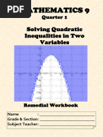 Solving Quadratic Inequalities in Two Variables: Mathematics 9