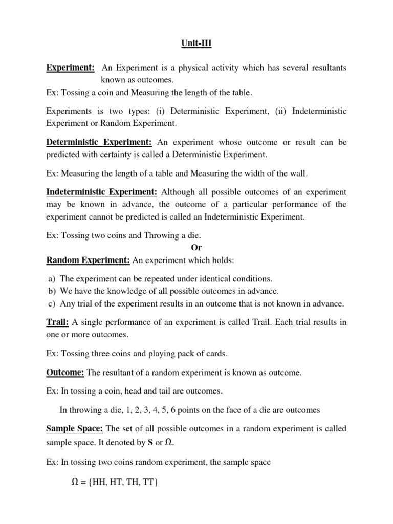 Unit iii probability and random variables pdf probability