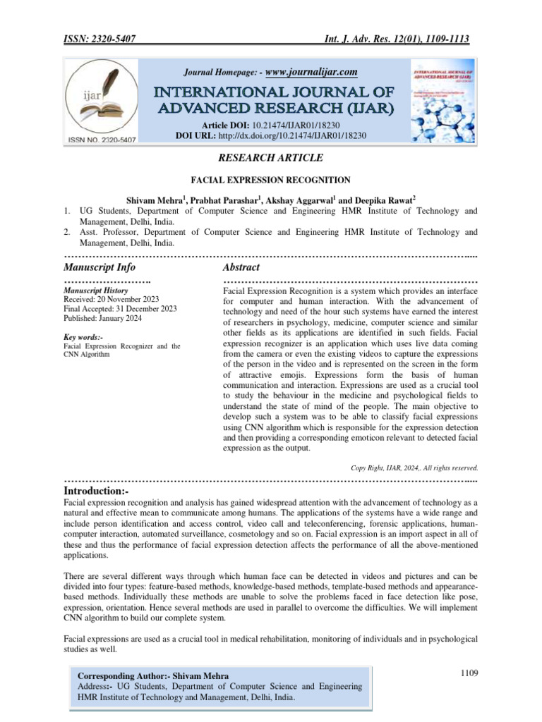 Facial Expression Recognition | PDF