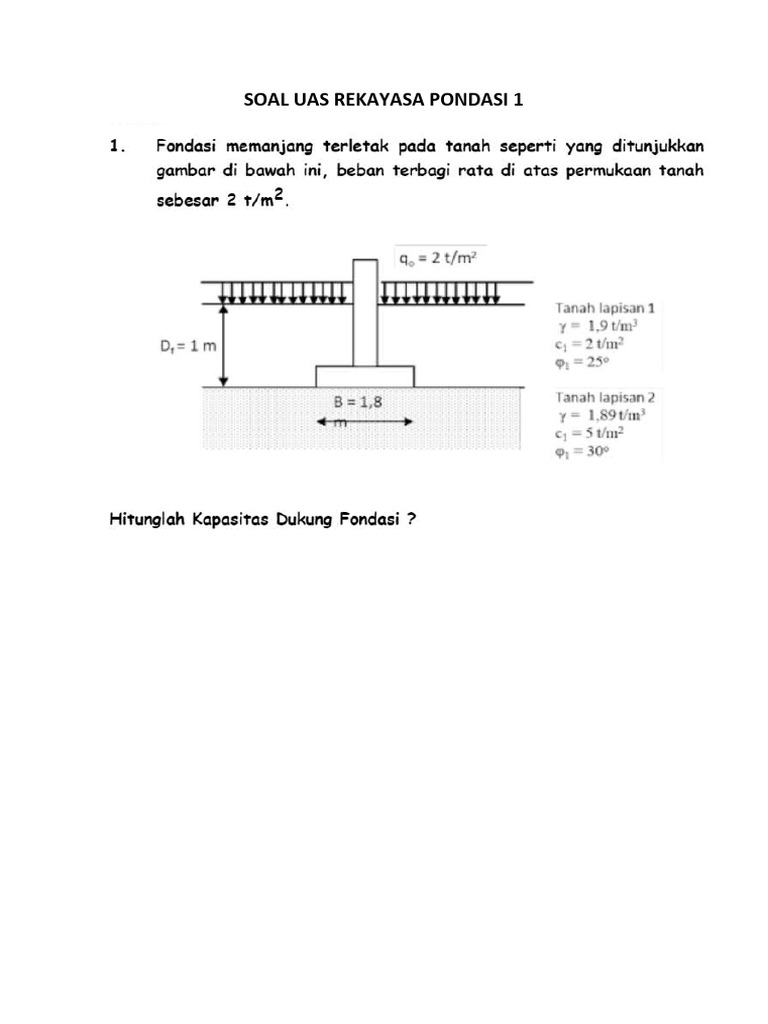 Soal Uas Rekayasa Pondasi 1 Pdf