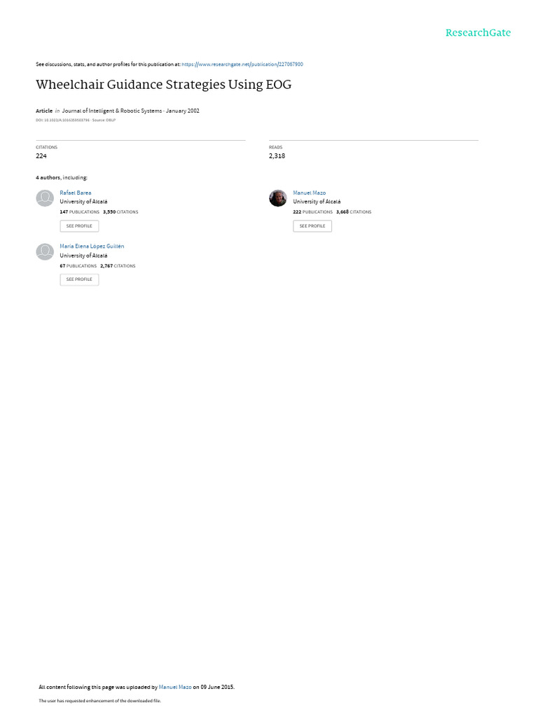 Wheelchair Guidance Strategies Using EOG | PDF | User Interface ...