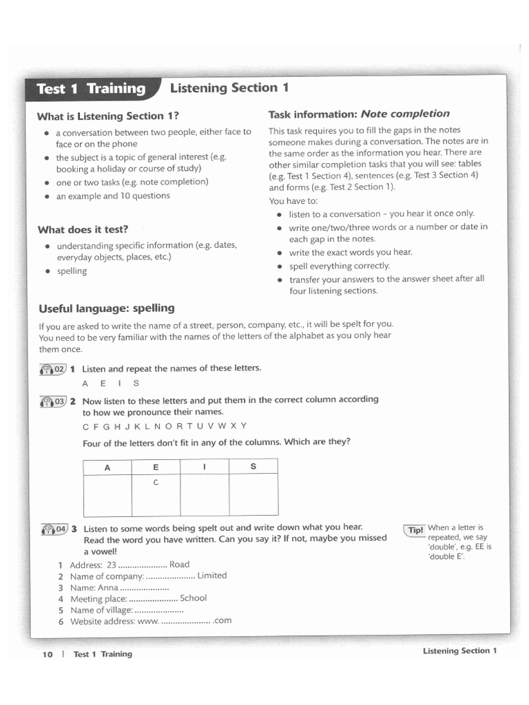 Listening Sections 1 2 Ielts Trainer Short Pdf