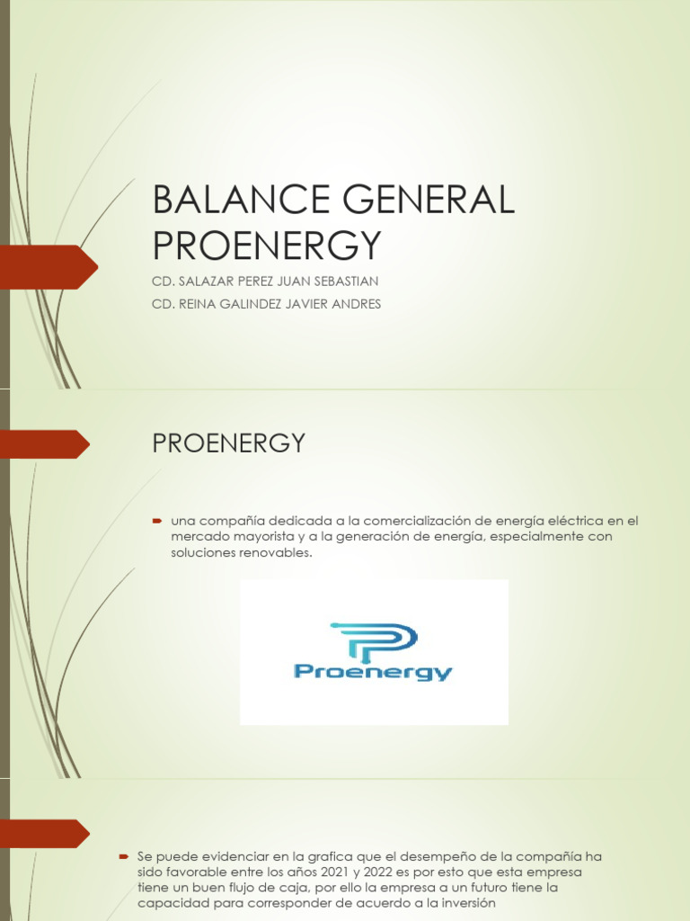 Balance General Proenergy | PDF