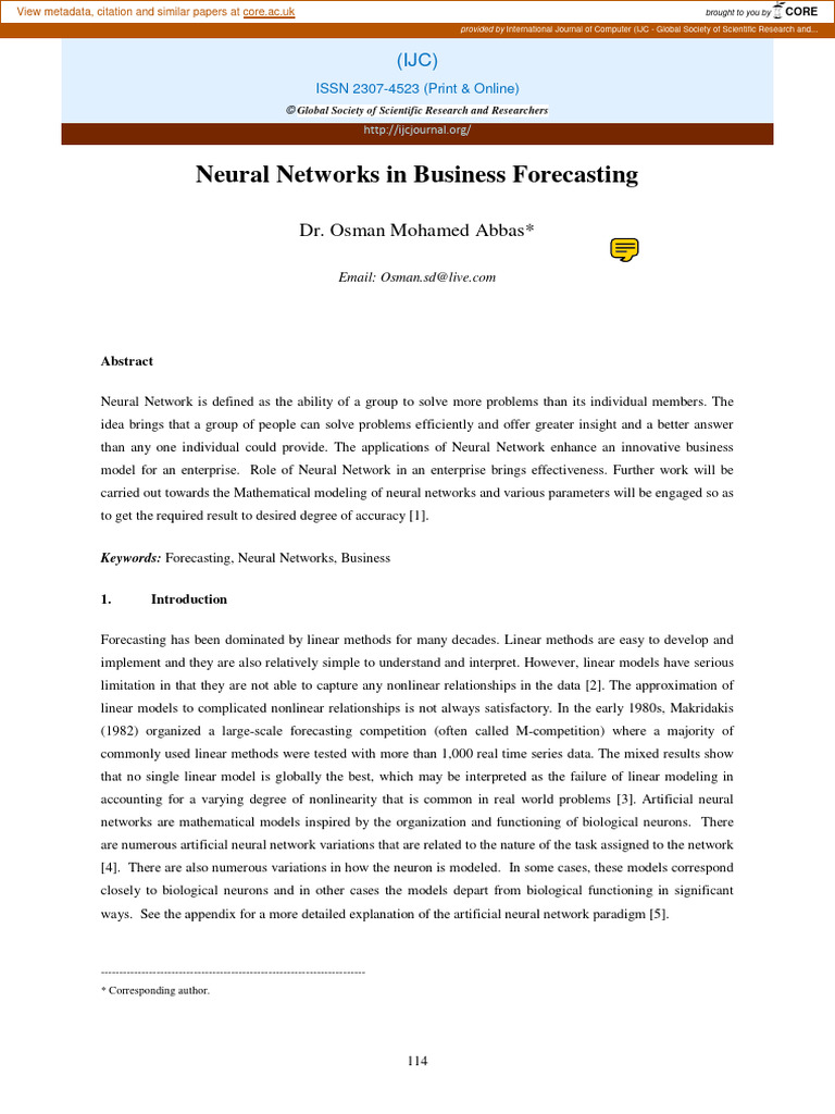 Neural Networks for Business Forecasting | PDF | Forecasting ...