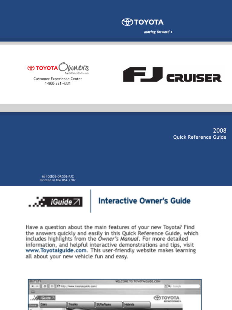 2007 TOYOTA FJ CRUISER OWNERS MANUAL PDF visual data 2