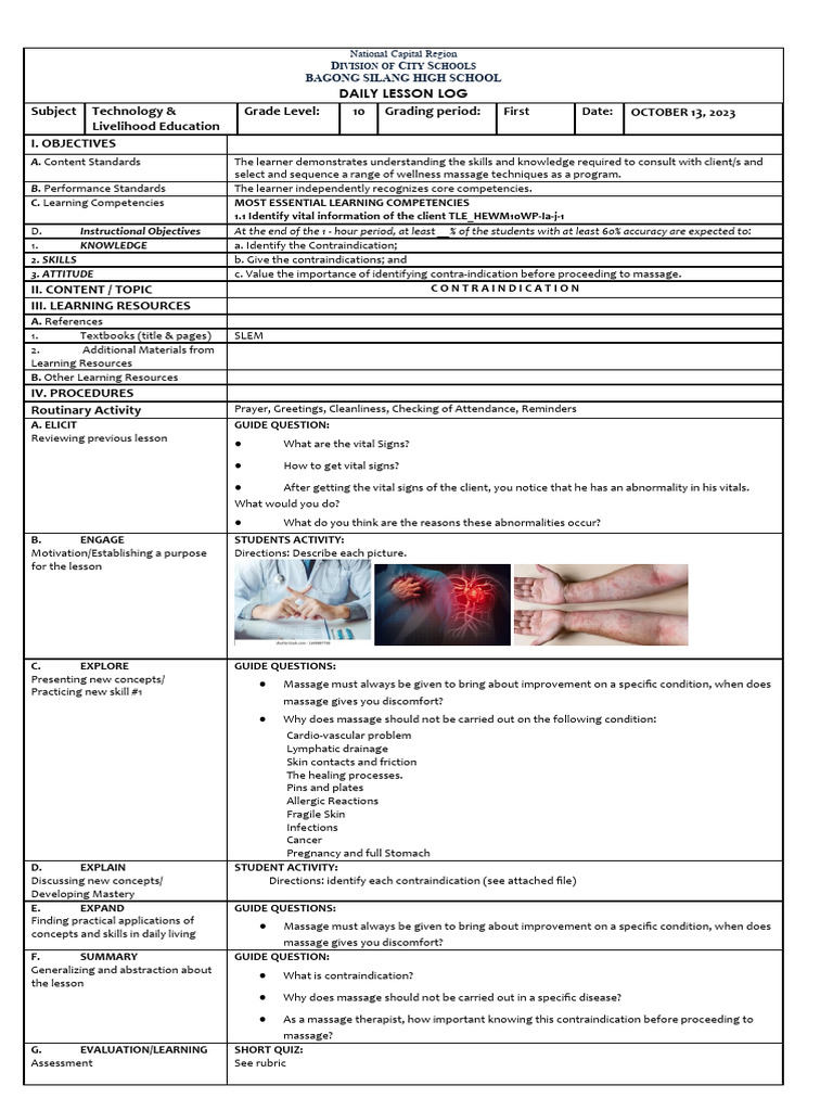 Dlp contraindication pdf learning massage