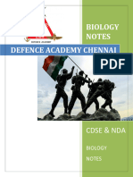 Biology Notes Defence Academy Chennai: Cdse & Nda