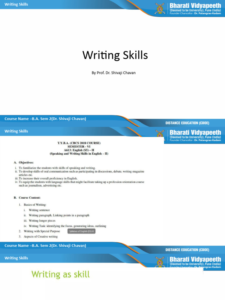 Session 1 Writing Skills | PDF | Academic Degree | Liberal Arts Education
