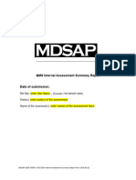 MDSAP QMS F0008.1.003 Internal Assessment Report Form