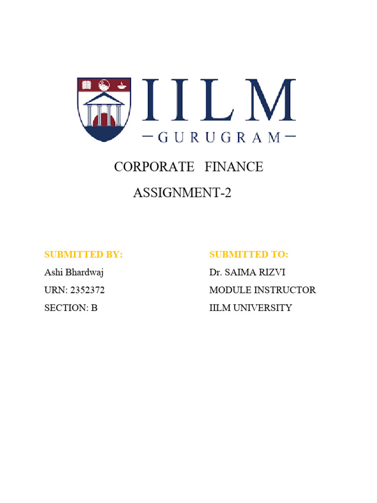 Corporate Finance Assignment 2 Pdf Initial Public Offering