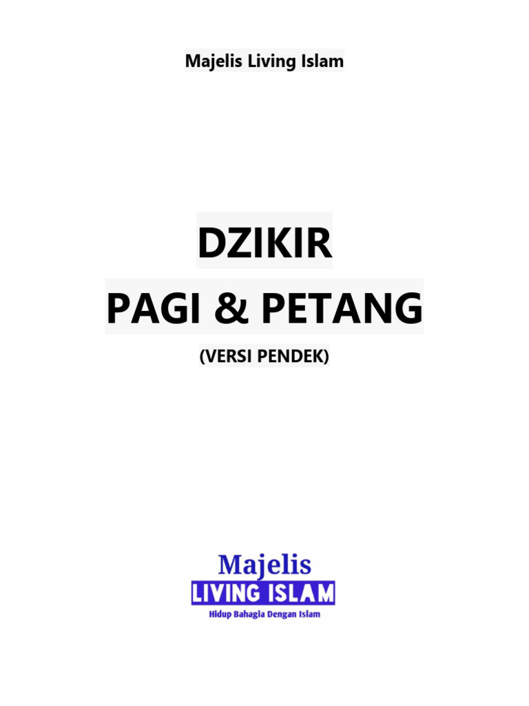 Dzikir Pagi Dan Petang (Pendek) | PDF