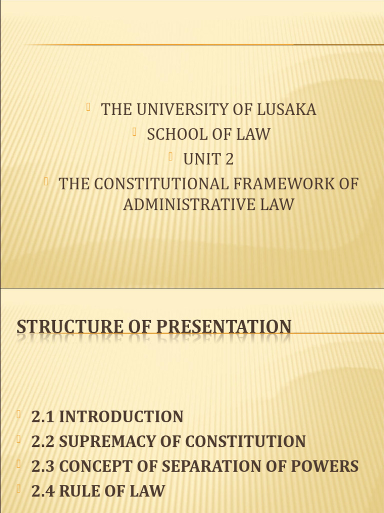 Constitutional Framework of Admin Law | PDF | Separation Of Powers ...