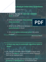  Excel Interview Questions