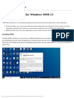 Installation Guide For Windows MSB 13