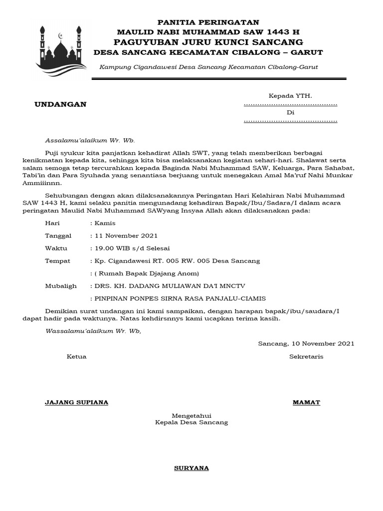 Undangan Pengajian | PDF