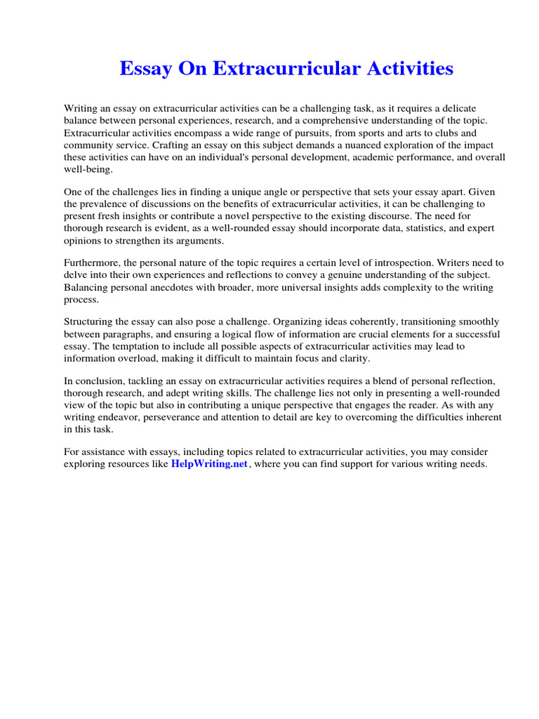 What Are Some Good Extracurricular Activities